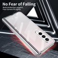 thumbnail image 5 of MonsDirect for 7.6 inch Samsung Galaxy Z Fold 3 5G 2021 Case, Clear Plating Frame Hard PC Back Shell With Screen Protector, Slim Anti-Drop Free Folding Hinge Protection for Galaxy Z Fold 3, Silver, 5 of 7
