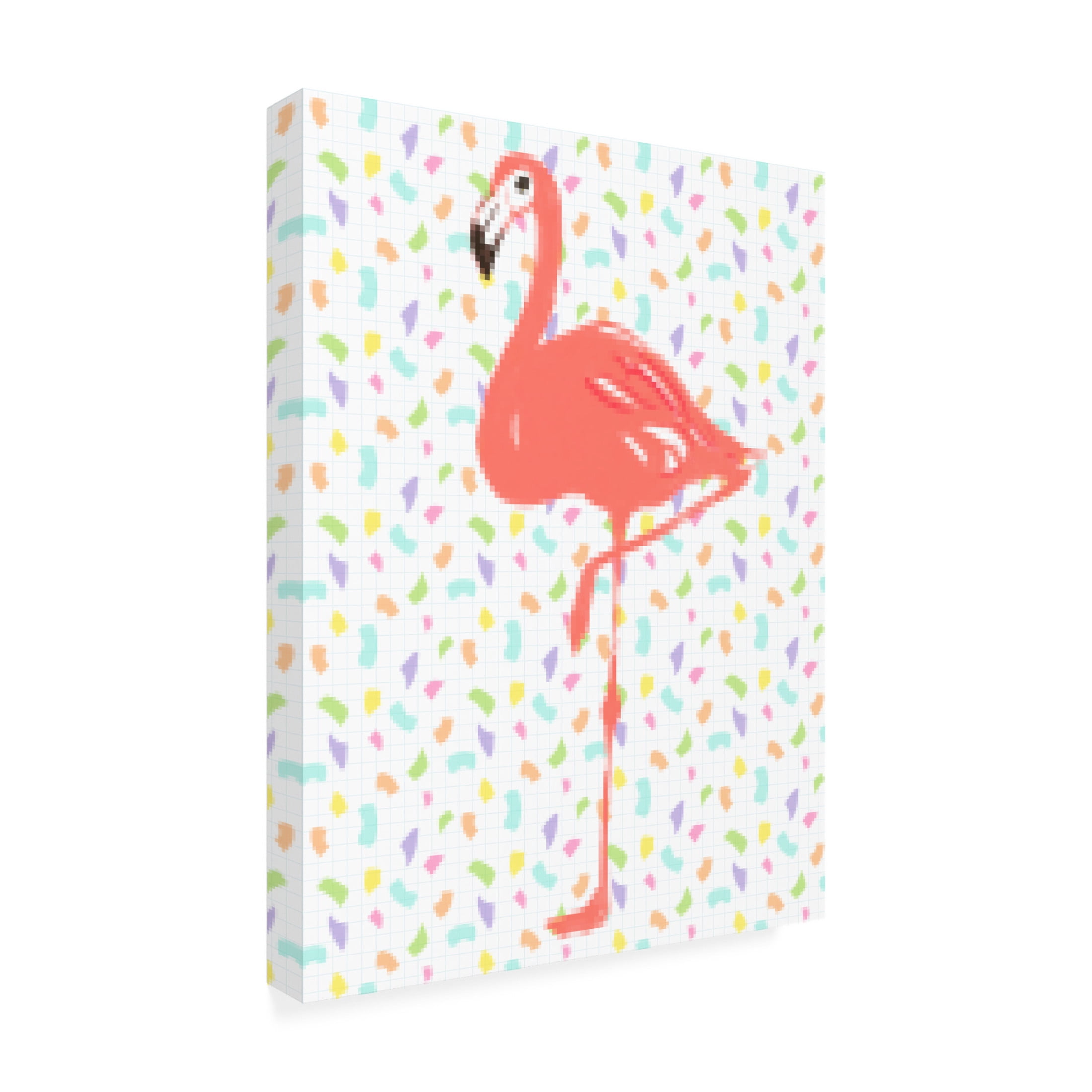 Trademark Fine Art June Erica Vess Flamingo Pixel Party I Canvas Wall Art