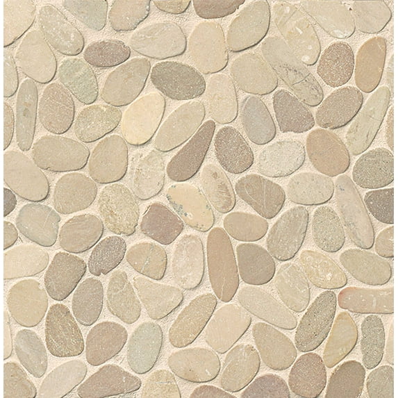Bedrosians Hemisphere Unglazed Sliced Pebble Mosaic 12" x 12", Antigua (11-Pack, 11 SF)