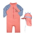 thumbnail image 2 of Traje de baño para niños Hugo Dinosaurio Manga larga Naranja, 2 of 10