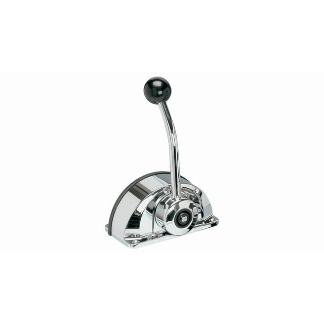 Uflex Boat Steering System Mechanical B301CR Single Lever Top Mount Control; Chrome; Aluminum; Low Profile; With X12 Neutral Safety Switch