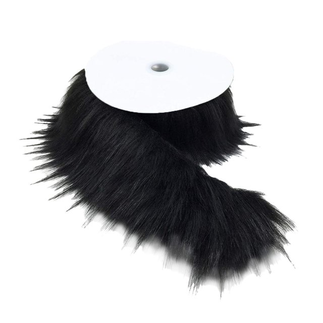 Inteprter Tela de piel peluda, artesanías cortadas para decoración de retazos, alfombra de sofá artesanal, negro Type3 NO3