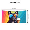 thumbnail image 2 of Zufioo Rainbow Bulldog Sunglasses Print Silver Fox Fleece Beach Towel 27.5x55in, Super Absorbent Bath Towel, Suitable for Adult Beach, Swimming Pool and Home Use-One Size, 2 of 6