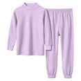 thumbnail image 6 of Cethrio Girls Pajama Sets Size 14-16, 2 Piece Comfortable Long Sleeve Fall Winter Thermal Underwear Sets Purple, 6 of 6