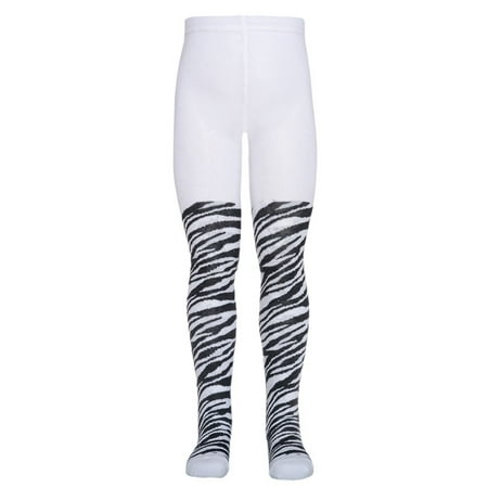 - Kellys Kids Black White Cotton Nylon Spandex Tights Little Girl XXS-L