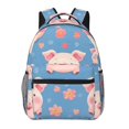 thumbnail image 1 of Balery Cute Pig Flowers Mochila Escolar Impresa, Mochila Ligera para Viajes Casual, Mochila Duradera y Cómoda Multifuncional, Mochila para Laptop-One Size, 1 of 5