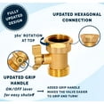 thumbnail image 3 of Morvat Heavy Duty Brass Garden Hose Connector Shut off Valve, 3 of 5