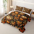 thumbnail image 3 of Manfei Thanksgiving Print Bed Spread Queen,Colorful Fall Leaf Pattern Queen Coverlet Set,3pcs,1 Quilt and 2 Pillowcases, 3 of 7
