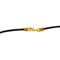 thumbnail image 2 of Gold Plated 3mm Thick Black Leather Cord Necklace, 2 of 3
