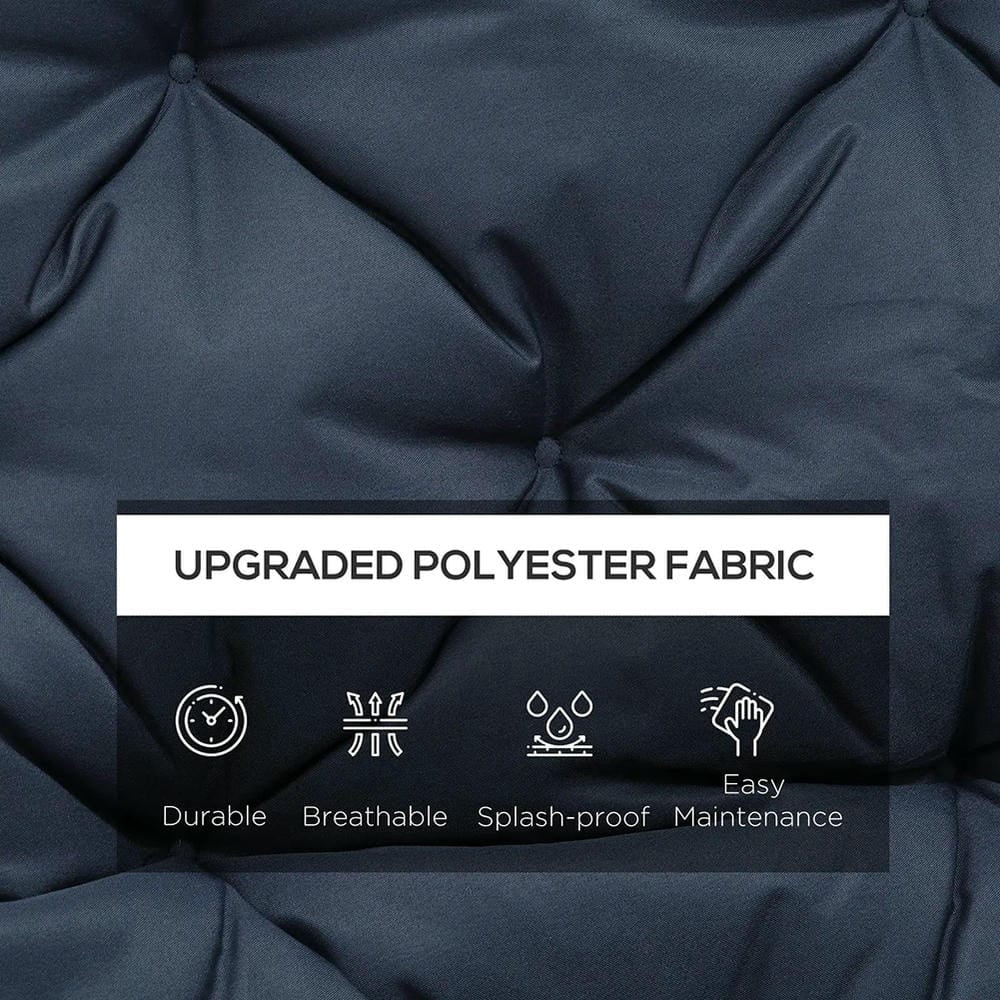 Topcobe 59" x 38" Tufted Bench Cushion for Outdoor Furniture, 3-Seater Replacement for Swing Chair, Patio Sofa/Couch, Patio Cushions for Outdoor Backyard Garden Porch, Dark Gray