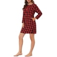 thumbnail image 4 of Unique Bargains Women's Pajamas Dress with Pockets Nightshirt Lounge Sleepwear Nightgown, 4 of 5