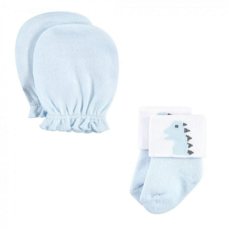 Hudson Baby Infant Boy Socks and Mittens Set, Dinosaur, 0-6 Months
