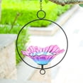 thumbnail image 5 of Outdoor Bird Bath,Hanging Glass Bird Bath Feeder with Metal Ring Frame–Colorful Flower-Shaped Birdbath,for Garden,Yard,Outdoor Decor, 5 of 8