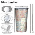 thumbnail image 4 of Pioneer Flower 10oz Tumblers Stainless Steel Tumbler with Lid and Straw,Vacuum Insulated Double Wall Travel Tumbler Cups with Cleaning Brush for Coffee, Tea, 4 of 4