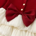 thumbnail image 5 of LYHaoo Elegant Girls Long Sleeve Dress With Big Bow Detail Party Dress For Toddler And Kids Autumn Outfit，Girls Casual Dresses Sizes 6-12 Months White, 5 of 7