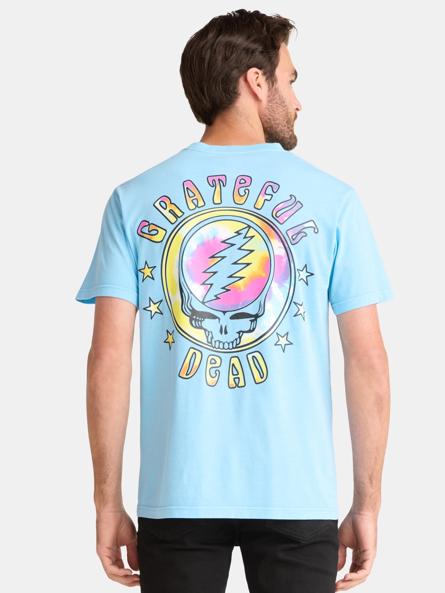 Grateful Dead Men's and Big Men's Rainbow Skull Graphic Tee, Sizes S-3XL