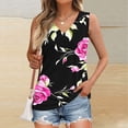 thumbnail image 2 of Women's Floral Graphic Camisole V Neck Sleeveless Tunic Tank Top Y2K Summer Vacation Beach Blouse Casual Sleeveless Shirt 2025 Trendy Outfits, 2 of 5