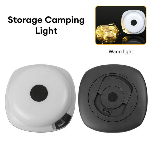 BeesClover LED Fairy Lights Battery Operated, Type-C Rechargeable Leather Wire Light Strip, 360° Lighting, IP67 Waterproof For Outdoor Camping Tent Canopy Garden