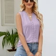 thumbnail image 2 of Birdeem Mode Femmes Été Col en V Dentelle Patchwork Sans Manches Haut Aguichant Blouse, 2 of 8