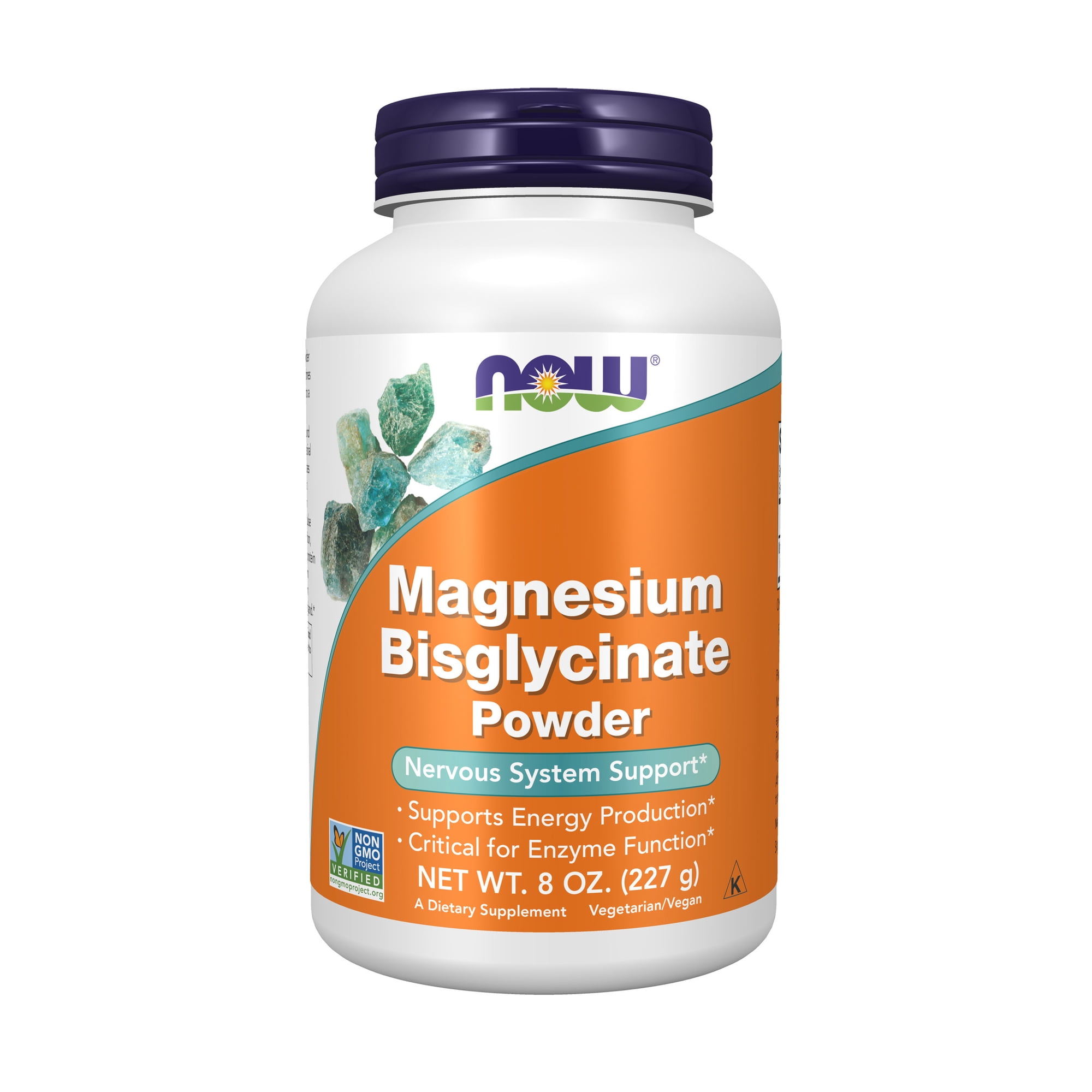 NOW Supplements, Magnesium Bisglycinate Powder, Enzyme Function*, Nervous System Support*, 8-Ounce