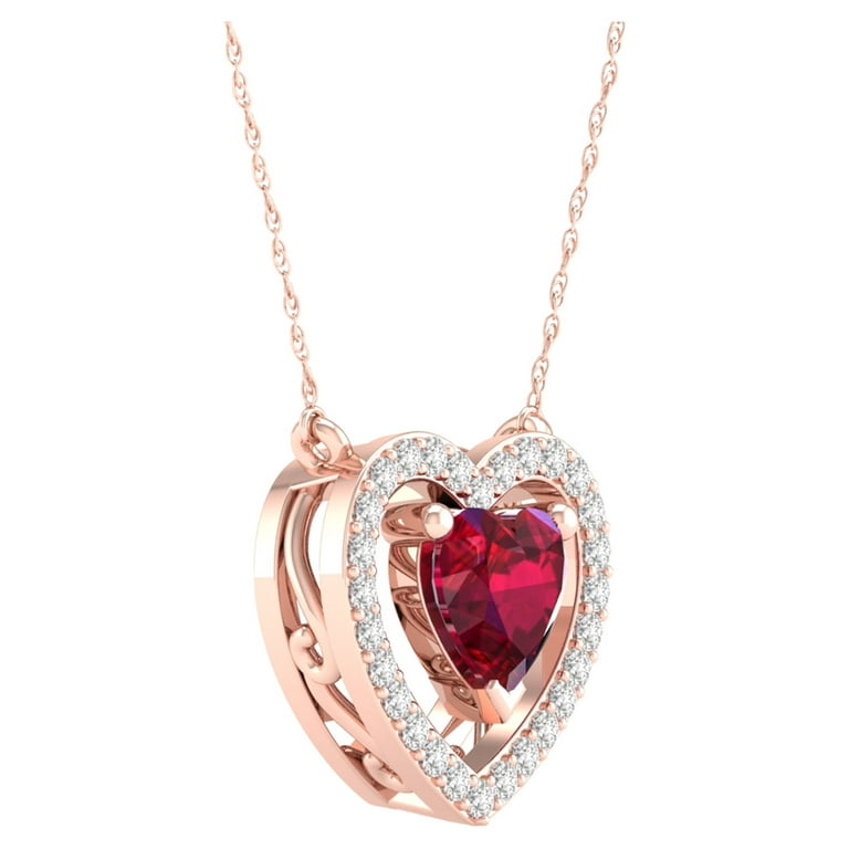 14K Two-tone Gold Sweet 16 Heart Pendant - (A84-556) - Roy Rose Jewelry