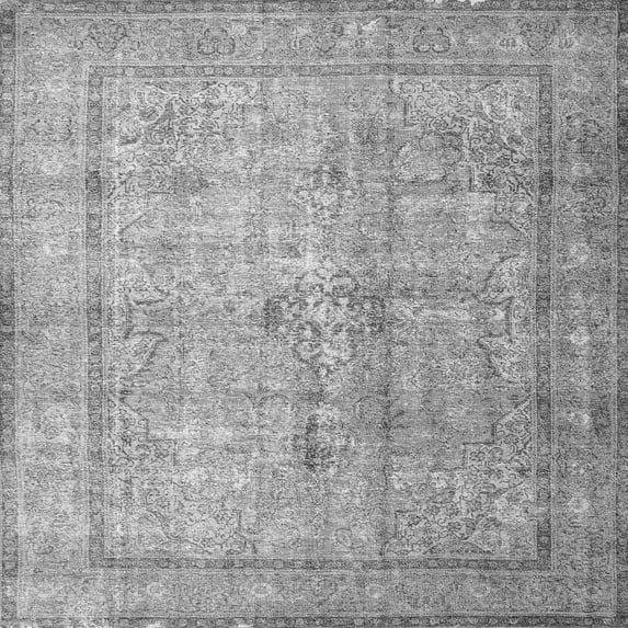 Ahgly Company Indoor Square Persian Gray Traditional Area Rugs, 4' Square