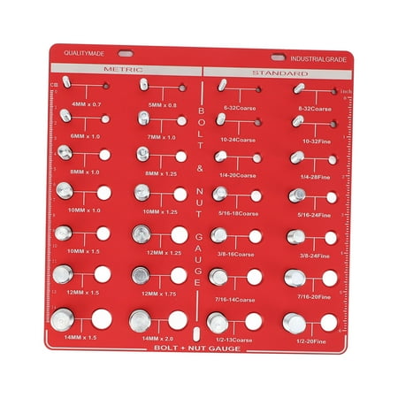 

28 Hole Bolt Nut Identifier Gauge Metric Aluminum Alloy Nut Bolt Thread Checker for DIY Buffs