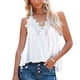 thumbnail image 5 of Lace Trim Spaghetti Strap Tank Top Lace Spaghetti Strap Sleeveless Shirt Women Slip Lace Trim Top Sleeveless V Neck Loose Fitting Base Camisole Breathable Machine Wash For Party ANGGREK M blanco, 5 of 6