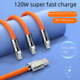 thumbnail image 2 of Cable de datos tres en uno para máquina de aleación de zinc de 120 W, para pasajeros, uno, arrastre tres, para Apple, Huawei, carga rápida, 2 of 5