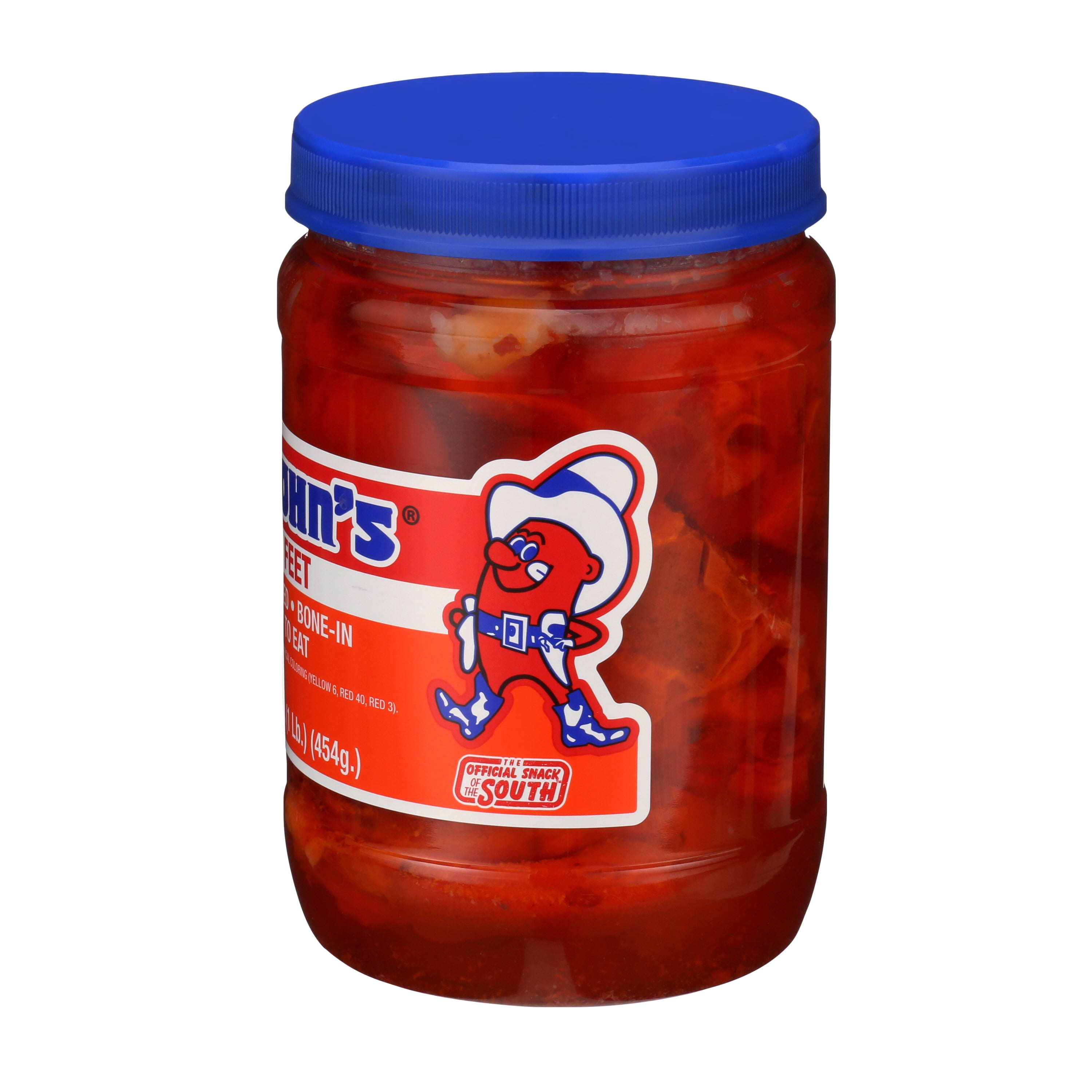 Big John's Pickled Pigs feet 16 oz,  Convenient Resealable Plastic Jar