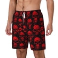 thumbnail image 2 of Balery Red Skulls Mens Swim Trunks Swim Shorts for Men Quick Dry Inseam Beach Shorts with Compression Liner Pocket-Small, 2 of 9