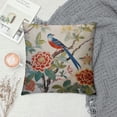 thumbnail image 2 of JEUXUS  Asian Style Throw Pillow Cover Chinoiserie Tree Peony Bird Floral Pillowcase Oriental Chinese 18x18in Decorative Pillow Home  Vintage Pillow Case for Sofa Bed Car Couch Chair, 2 of 5