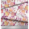 thumbnail image 2 of Soimoi Poly Georgette Tissu Feuilles & Fleurs Roses Tissus Imprimés par Yard 52 Pouces de Large, 2 of 3