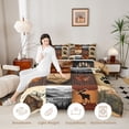 thumbnail image 3 of Manfei Vintage Deer Full Size Comforter Sets,Rustic Farmhouse Cabin Bedding Comforter Set,Brown,Black Reversible,3 Pieces,1 Comforter and 2 Pillowcases, 3 of 7