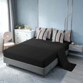 thumbnail image 4 of Homewish Black Gray Stripe King Bedding for Girls, Glitter Stars King Bed in a Bag, Black Reversible, 7 Pieces, 4 of 7