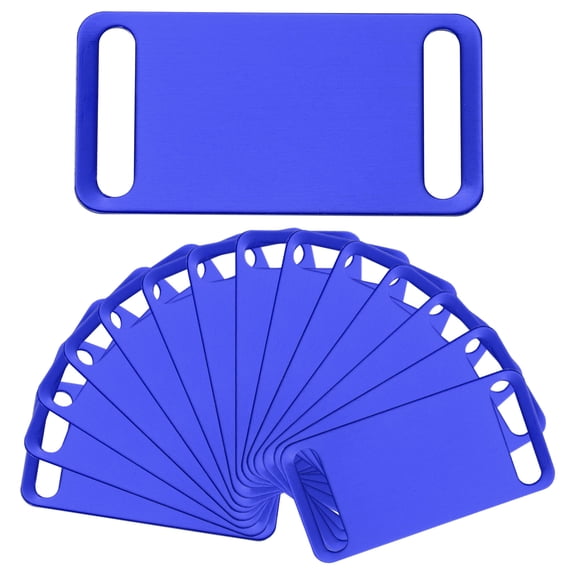 Uxcell 30 Pcs Anodized Aluminum Blank Tags 27 mm Sided Pet ID Stamping Tags, Blue