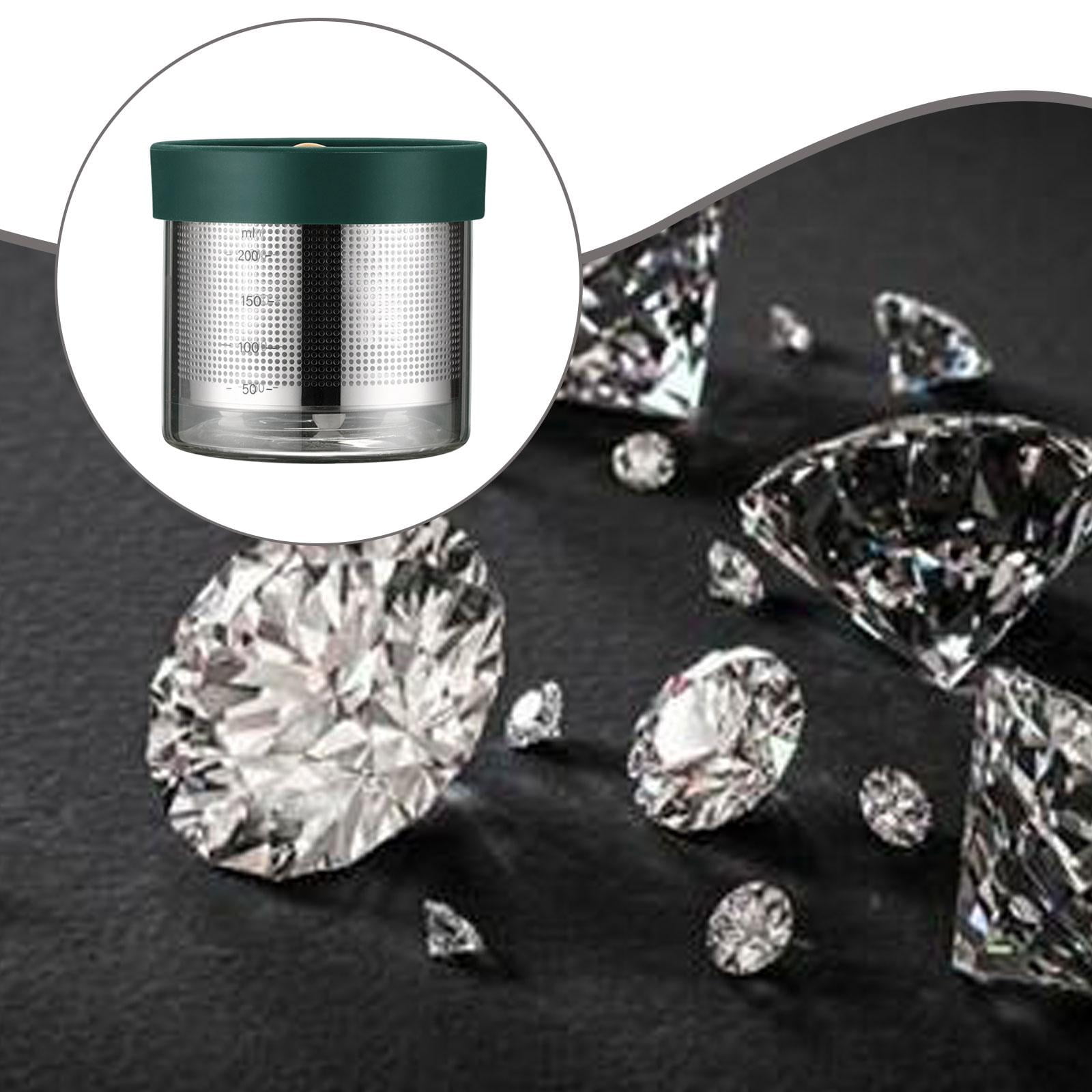 Milageto Jewelry Cleaning Jar Gemstone Cleaning Glass Jar for Beads Rings Watch Parts