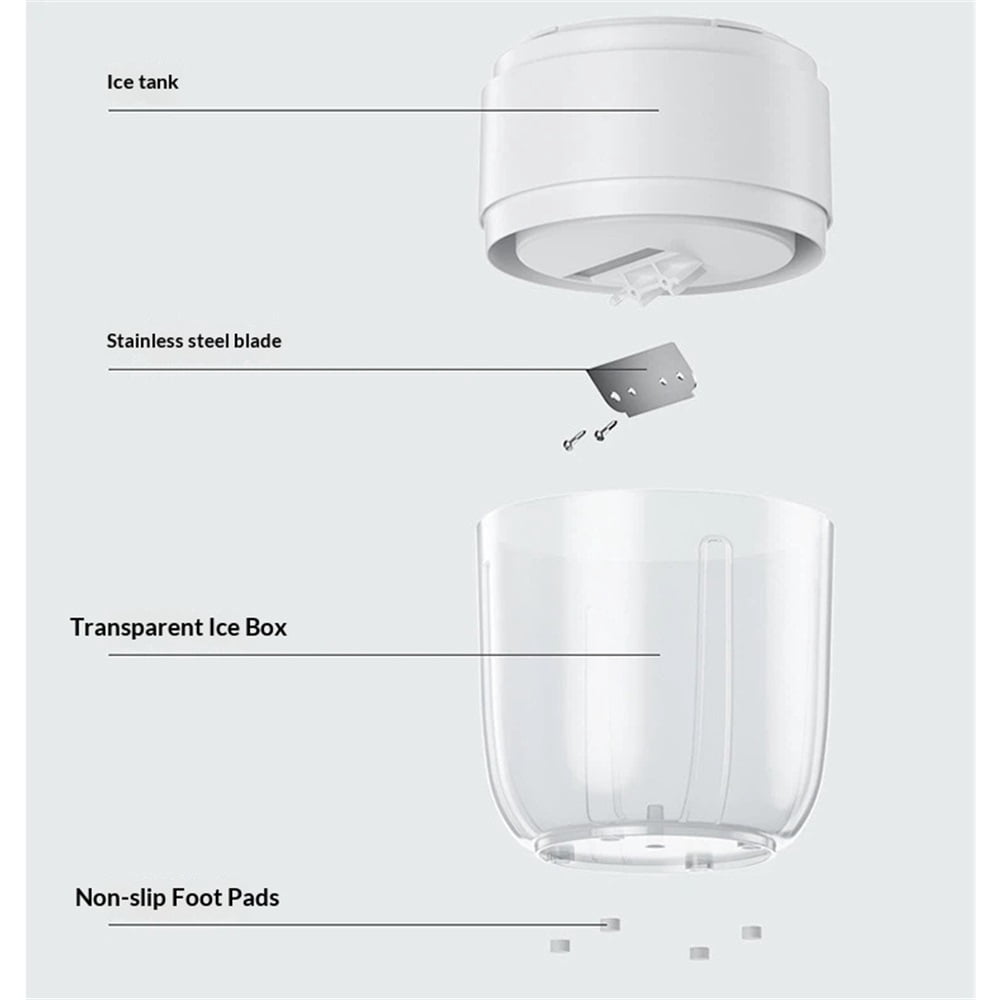 QUAN Hand-cranked Shaver Ice and Snow Cone Machine, Manual Shaved Ice Machine Household Protable Small Slushie Machine