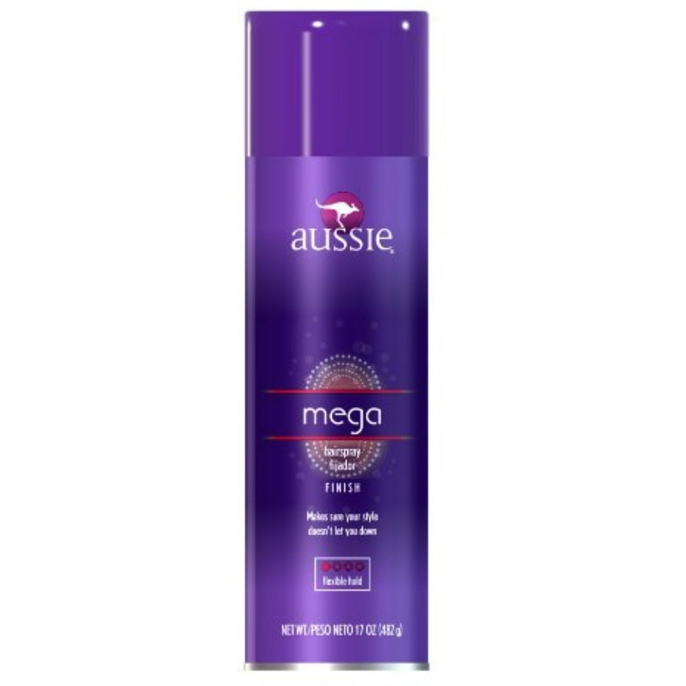 Aussie Mega Hair Spray Flexible Hold 17 oz (Pack of 4)