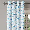 thumbnail image 3 of Ambesonne Fish Grommet Curtain, Geometric Net Design Dots, 50" x 63", Blue Pale Blue White, 3 of 6