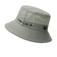 thumbnail image 2 of Nmnitkp Hats for Men Sun Hat Men's Solid Color Fashion Drawstring Sun Hat Fisherman Hat Beach Gray, 2 of 5