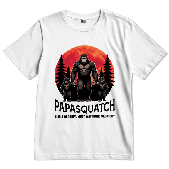 Lotusprint LLC Bigfoot Graphic White Classic Unisex T-Shirt, S, Funny Bigfoot Shirt for Father Gift