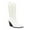 White, variant on FSJ Women Rhinestone Studded Pull on Cowboy Boots Pointed Toe Chunky Heel Mid Calf Boots Fashion Fall Party Date Shoes Size 8 Silver