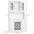 thumbnail image 3 of HOMCOM Kitchen Pantry Buffet Hutch Cupboard w/ Wine Rack, Drawer, White, 3 of 10