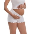thumbnail image 4 of INSPIRE CHIC Women's Ice Silk Anti-Chafing Maternity Knickers High Rise Tummy Support Lightweight No Trace Panties XL White, 4 of 5