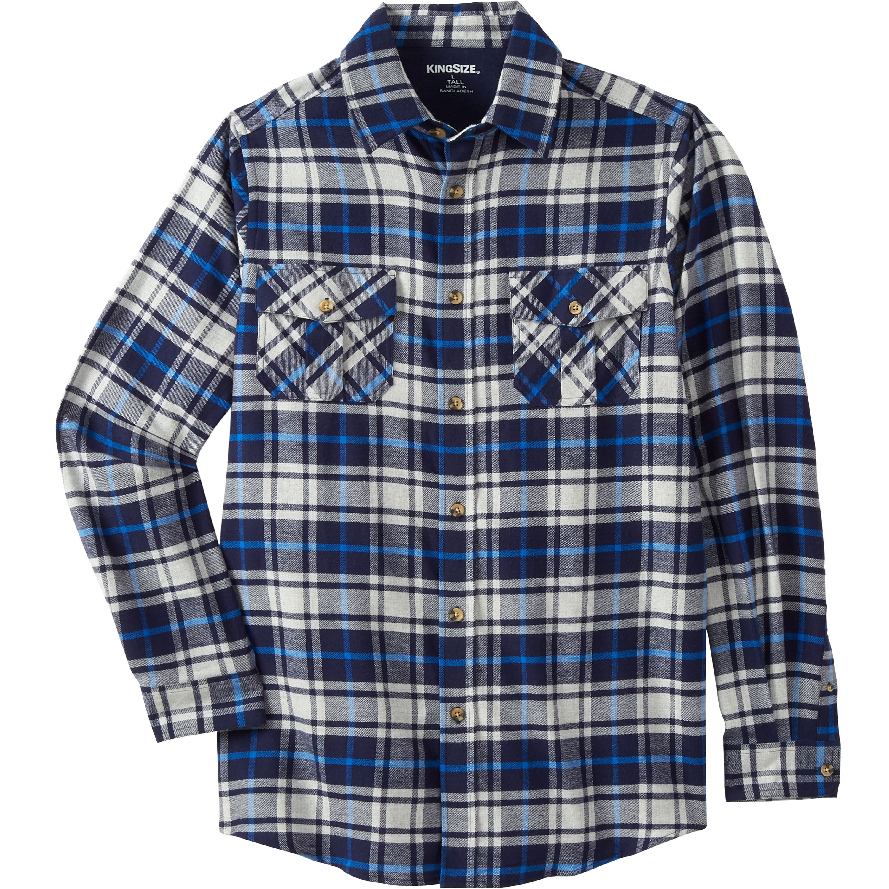 KingSize Men's Big \u0026 Tall Plaid Flannel 
