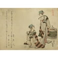 thumbnail image 2 of Katsushika Hokusai 24x18 Black Ornate Framed Double Matted Museum Art Print Titled: Yoshiwara Suzume (1804-1807), 2 of 5