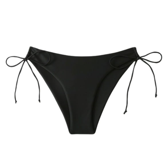SWSMCLT Women's Sexy Summer Swim Shorts Swimming Beach Swim Bottoms Bathing Suit Brief Low Rise Black Medium
