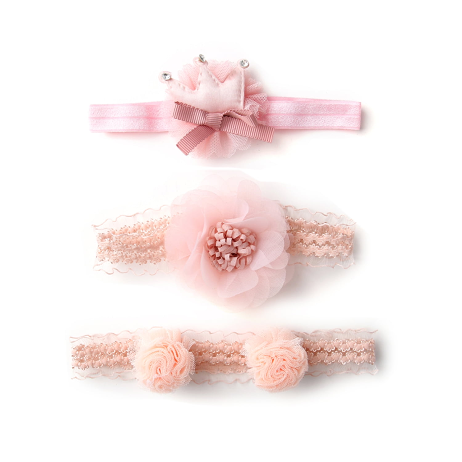 4 PCS Children Headband Hair Clip Set,Hair Accessory Decor Baby Girl Headdress Gift Little Princess Crown Hairband pink set