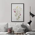 thumbnail image 3 of PixonSign Framed Canvas Print Wall Art Fine Art Pastel Pink & Yellow Wildflower Nature Wilderness Illustrations Modern Art Botanical Floral Farmhouse/Country Relax/Cozy - 16"x24" Black, 3 of 5